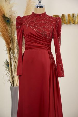 Rosa Tesettür Abiye Kırmızı Rnz210950