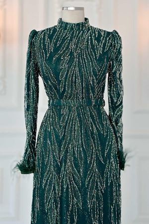 Lidya Tesettür Abiye Zümrüt AMİ2100