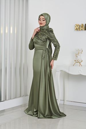 Rosa Tesettür Abiye Haki Rnz210950