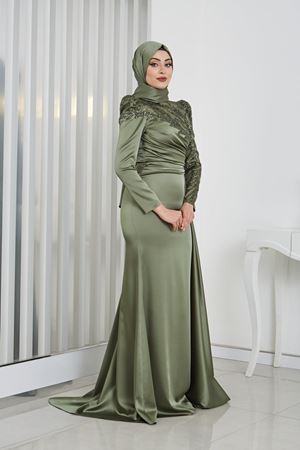 Rosa Tesettür Abiye Haki Rnz210950