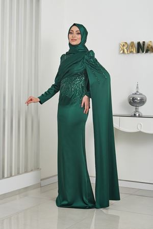 Noura Tesettür Abiye Zümrüt Rnz210951