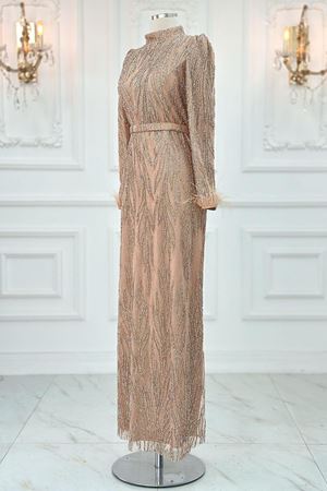 Lidya Tesettür Abiye Gold AMİ2100