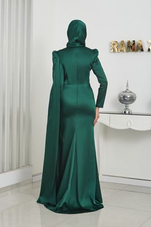 Noura Tesettür Abiye Zümrüt Rnz210951