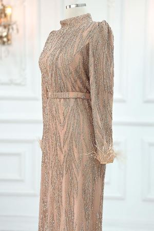 Lidya Tesettür Abiye Gold AMİ2100