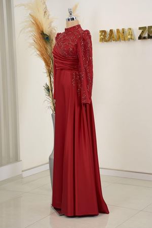 Rosa Tesettür Abiye Kırmızı Rnz210950