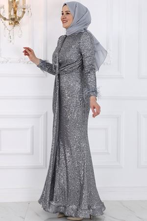 İkbal Abiye Gri AMİ1087