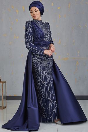 Buğlem Abiye Lacivert PİE1554