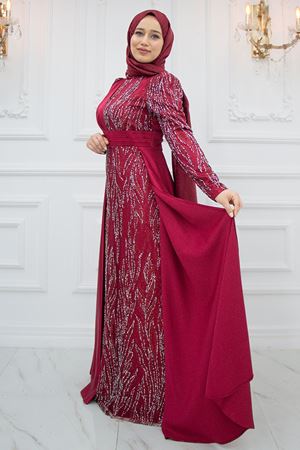 Bürde Abiye Bordo AMİ1075