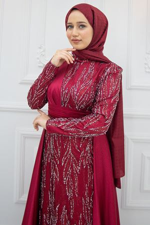 Bürde Abiye Bordo AMİ1075