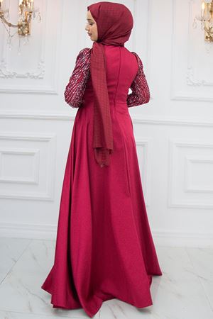 Bürde Abiye Bordo AMİ1075