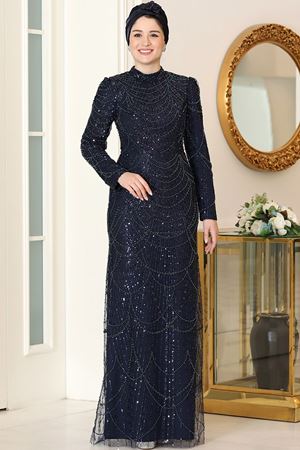 İncila Abiye Lacivert BUR6739