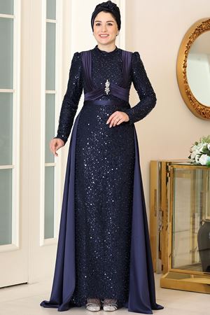 Alya Abiye Lacivert BUR6738