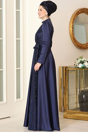 Afra Abiye Lacivert BUR6736