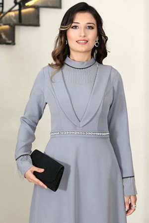 Gamze Abiye Gri ELBNMD1472