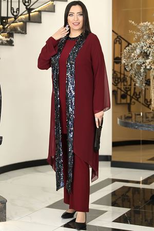 Rengin Abiye Takım Bordo FVLMD103