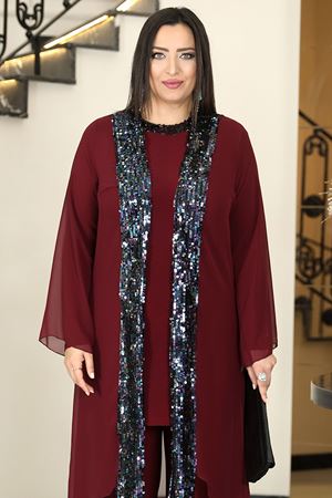 Rengin Abiye Takım Bordo FVLMD103