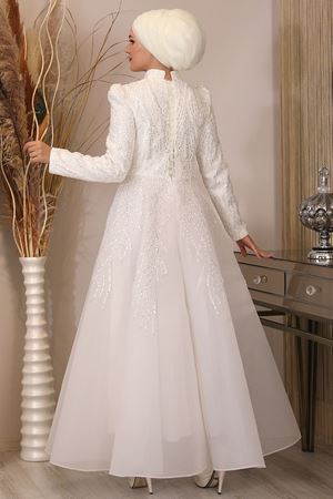 Prenses Abiye Beyaz PİE1545