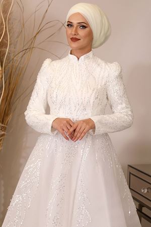 Prenses Abiye Beyaz PİE1545