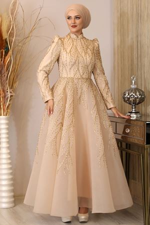 Prenses Abiye Gold PİE1545