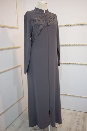 Çiçek Ferace Gri AHMD04