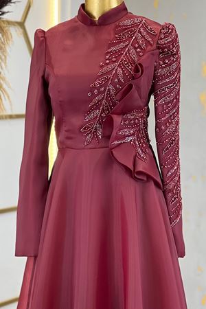 Ela Abiye Bordo PİE1549