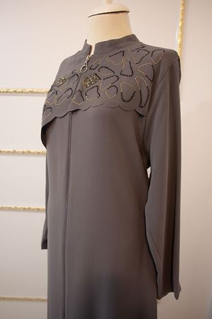 Çiçek Ferace Gri AHMD04