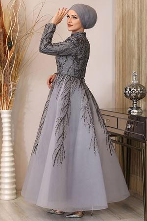 Prenses Abiye Gri PİE1545