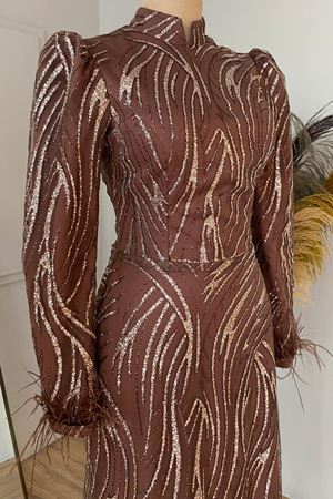 Beril Abiye Kahverengi VKK1008