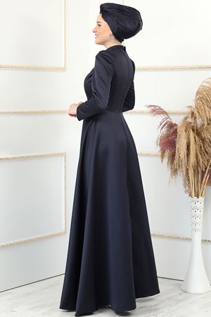 Almila Abiye Lacivert BUR6728