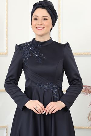 Almila Abiye Lacivert BUR6728