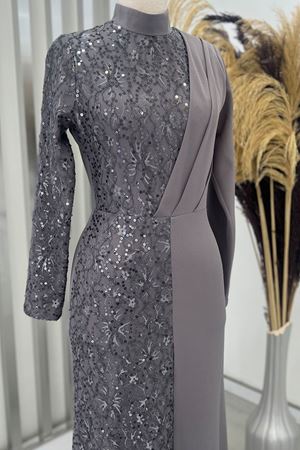 Açelya Abiye Gri PİE1531