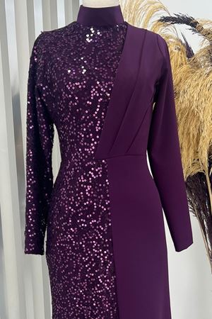 Açelya Abiye Mürdüm PİE1531