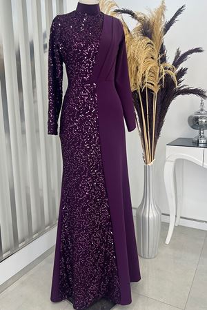 Açelya Abiye Mürdüm PİE1531