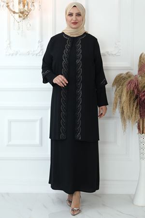 Kristal Abiye Siyah AMİ1040