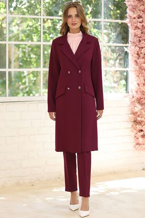 Zarif Ceket Pantolon Takım Mürdüm ELBNMD1465