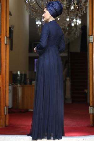 Gülnihal Abiye Lacivert BUR6720