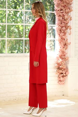 Zarif Ceket Pantolon Takım Kırmızı ELBNMD1465