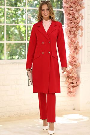 Zarif Ceket Pantolon Takım Kırmızı ELBNMD1465