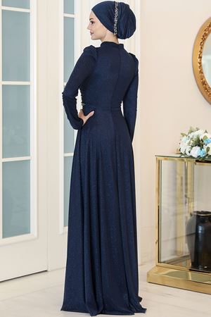 Işıl Abiye Lacivert SEF3515