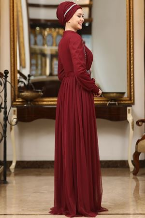 Efsane Abiye Bordo SEF3512