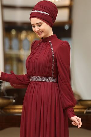 Efsane Abiye Bordo SEF3512