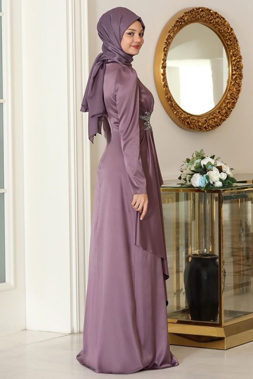 Roza Tesettür Abiye Lavanta Sef2105