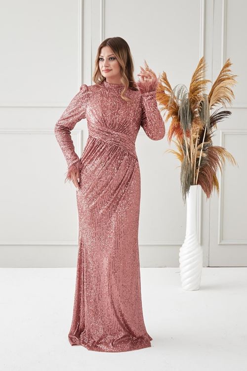 Milena Tesettür Abiye Kiremit Drs2511