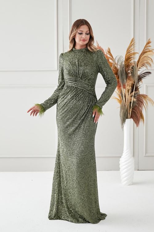 Milena Tesettür Abiye Haki Drs2511