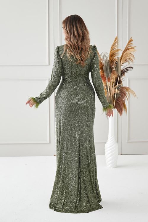 Milena Tesettür Abiye Haki Drs2511