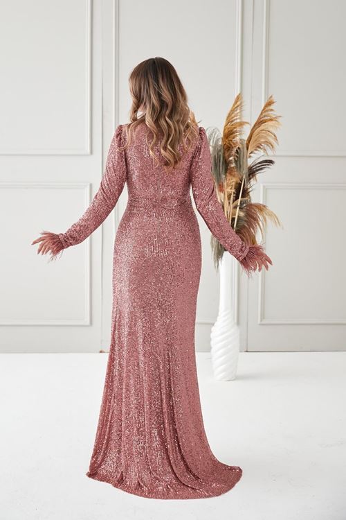 Milena Tesettür Abiye Kiremit Drs2511