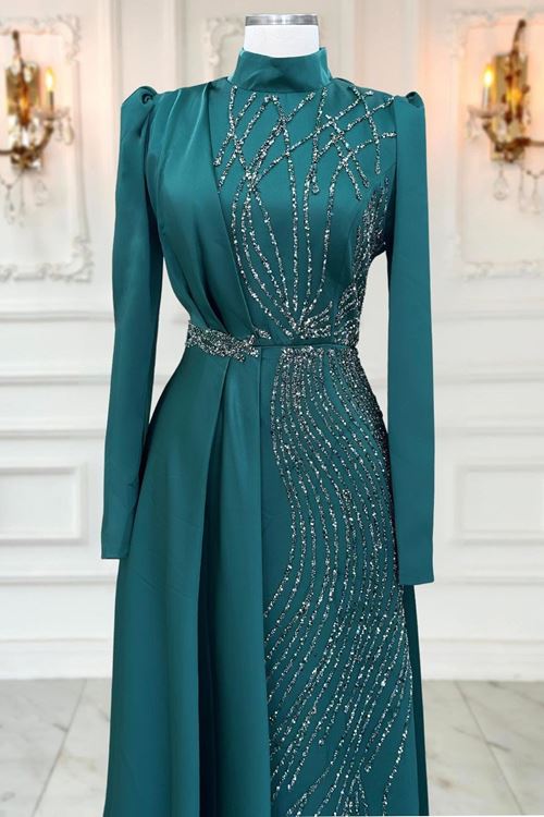 Leyal Tesettür Abiye Zümrüt AMİ3532