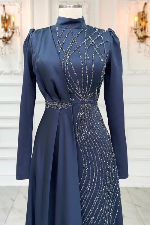 Leyal Tesettür Abiye Antrasit AMİ3532