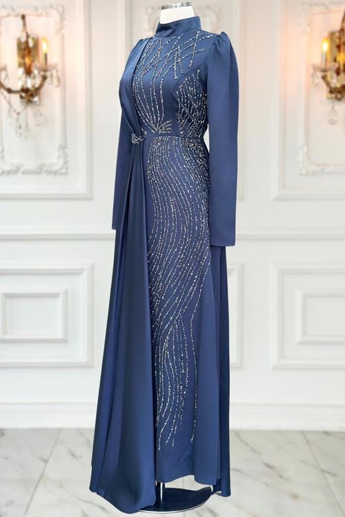 Leyal Tesettür Abiye Antrasit AMİ3532