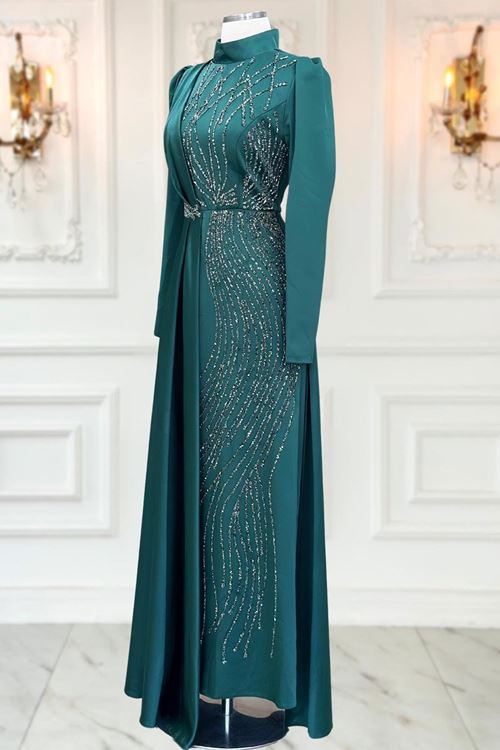 Leyal Tesettür Abiye Zümrüt AMİ3532